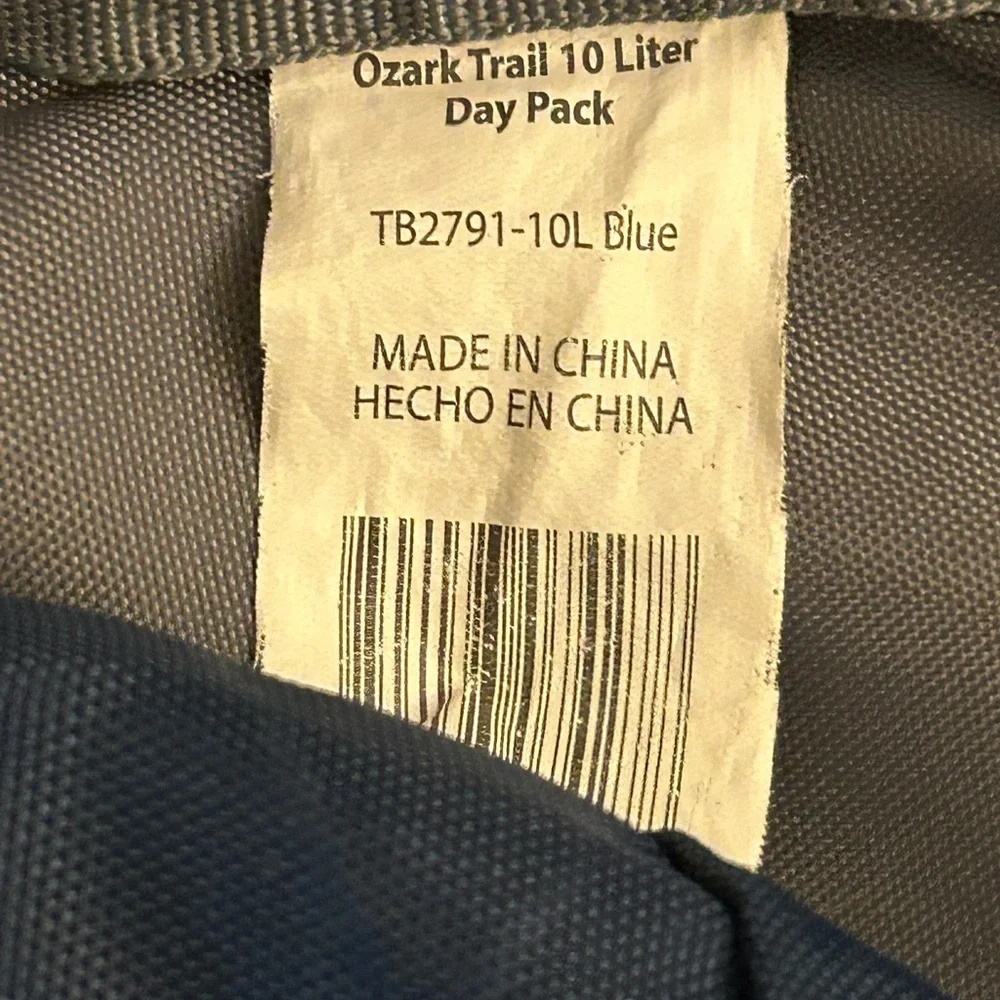 Ozark Trail 10 Liter Hiking Backpack Blue & Embossed Pattern